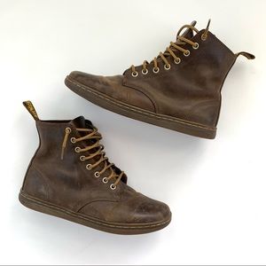 Dr. Martens Brown and Yellow Ankle Boots